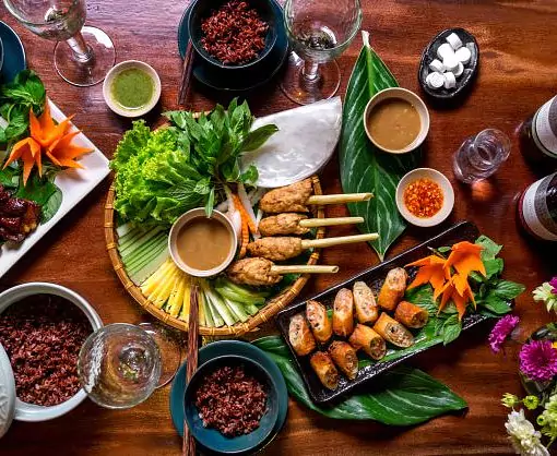 Vietnam-Vietnamese meatball, spring roll, pork roasted, brown rice-102529.jpg
